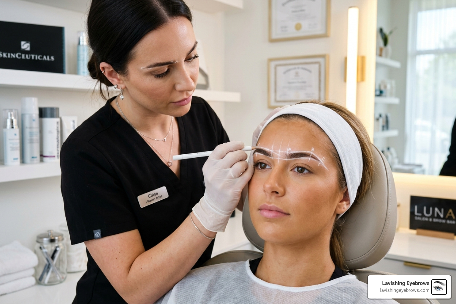 Brow mapping symmetry and facial architecture for nano brow tattoo - nano brow tattoo