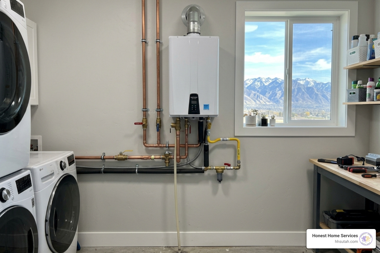 Modern tankless water heater installation in a Salt Lake City home - best plumber salt lake Modern tankless water heater installation in a Salt Lake City home - best plumber salt lake