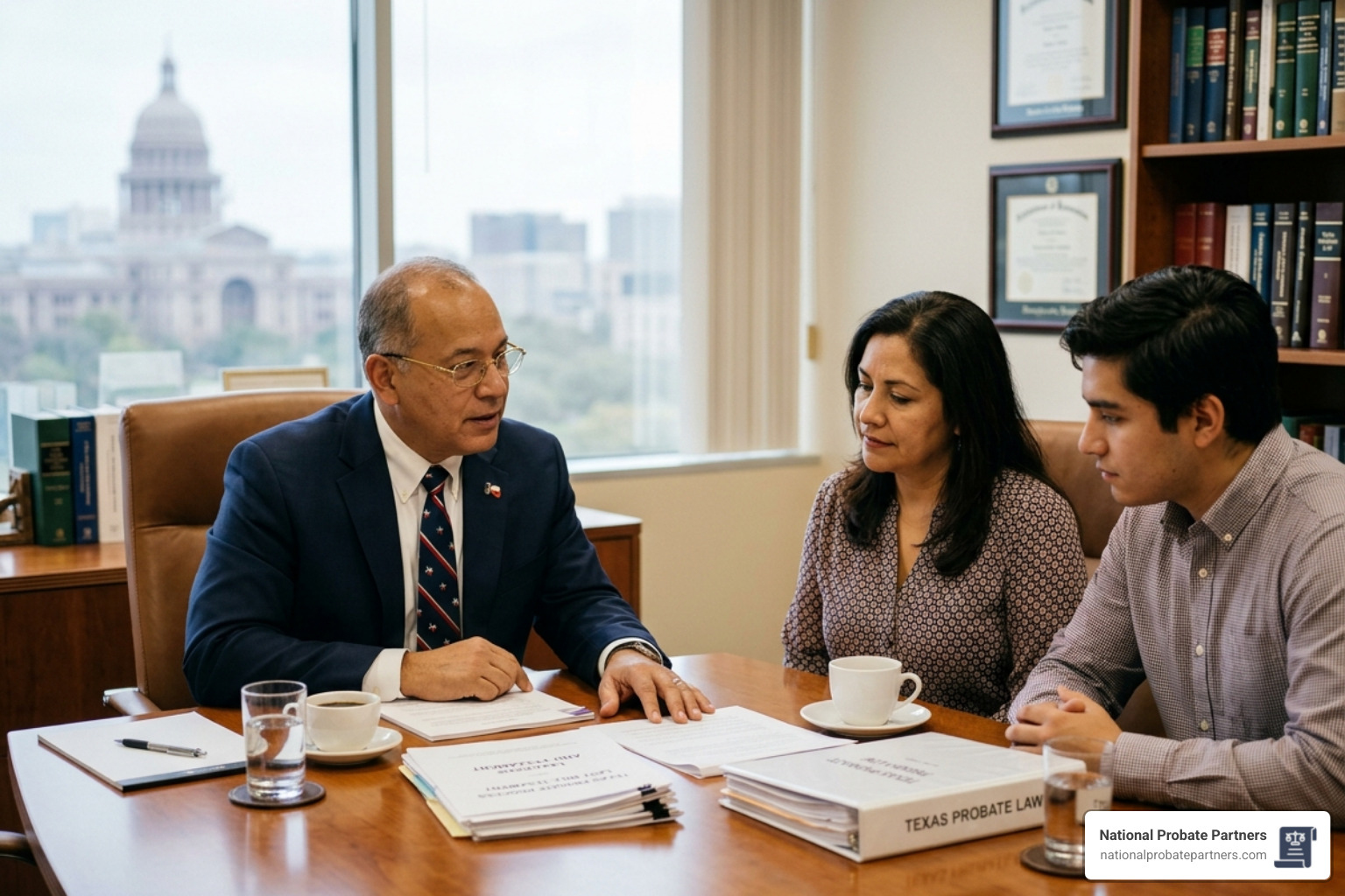 An executor reviewing a ledger and estate documents - Texas probate advice