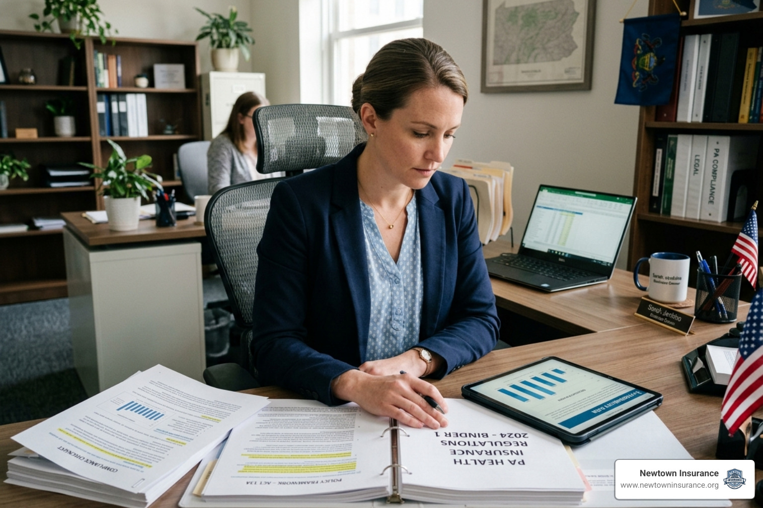 Business owner reviewing Pennsylvania state health insurance regulations and compliance documents - pennsylvania small Business owner reviewing Pennsylvania state health insurance regulations and compliance documents - pennsylvania small