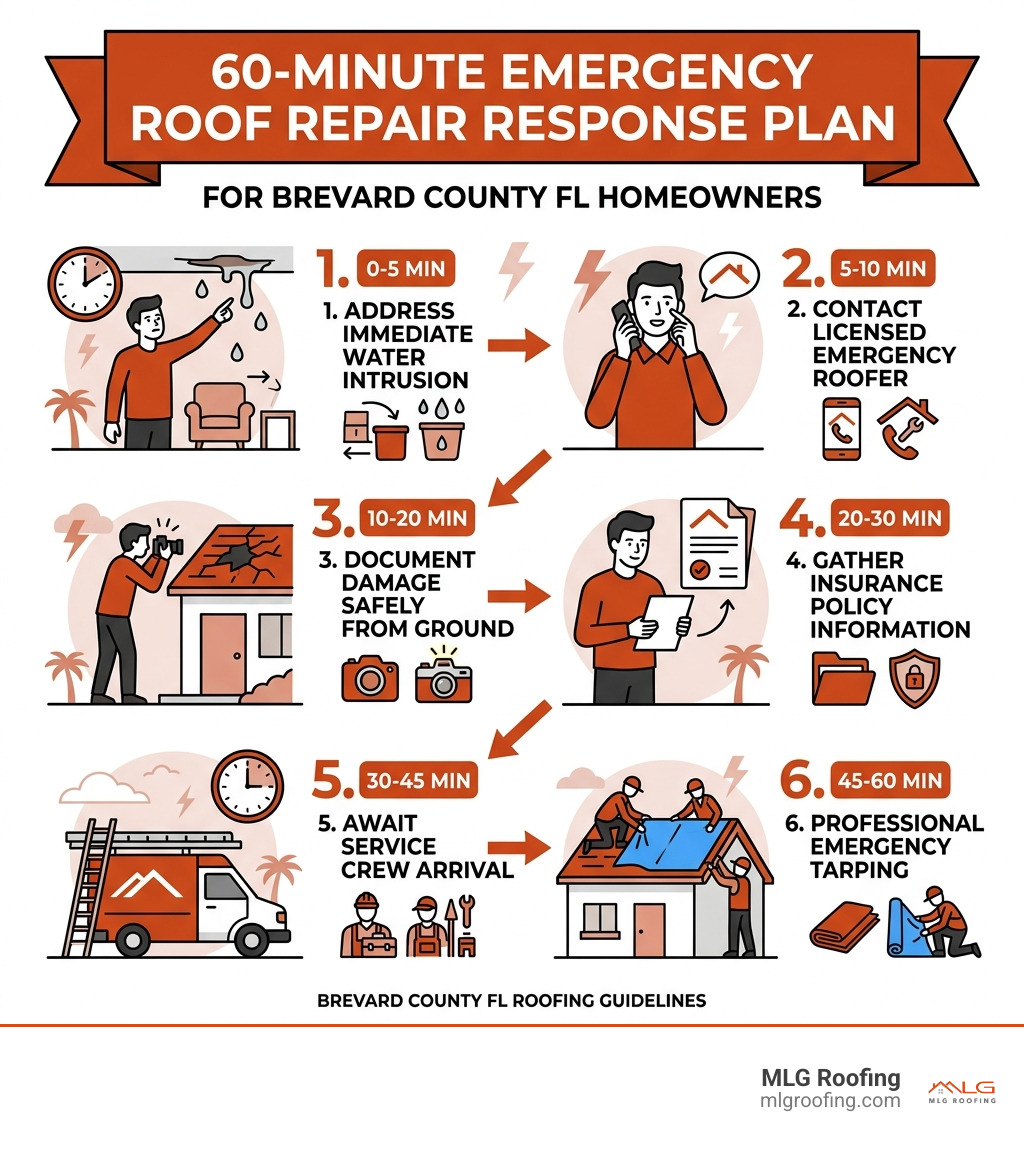 Infographic: 60-minute emergency roof repair response plan for Brevard County FL homeowners - urgent roof repairs Infographic: 60-minute emergency roof repair response plan for Brevard County FL homeowners - urgent roof repairs