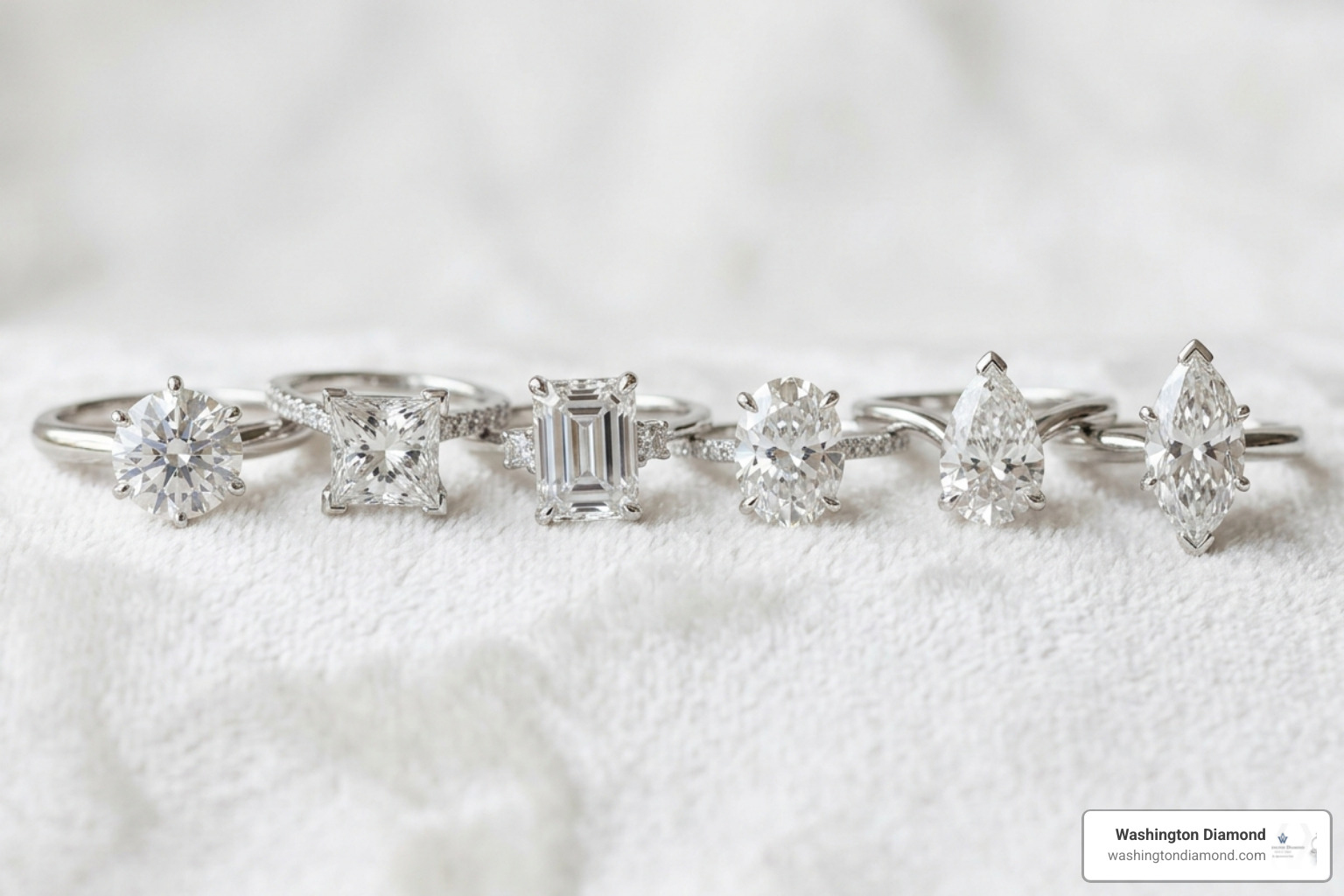 various diamond shapes and settings - engagement ring stores DC
