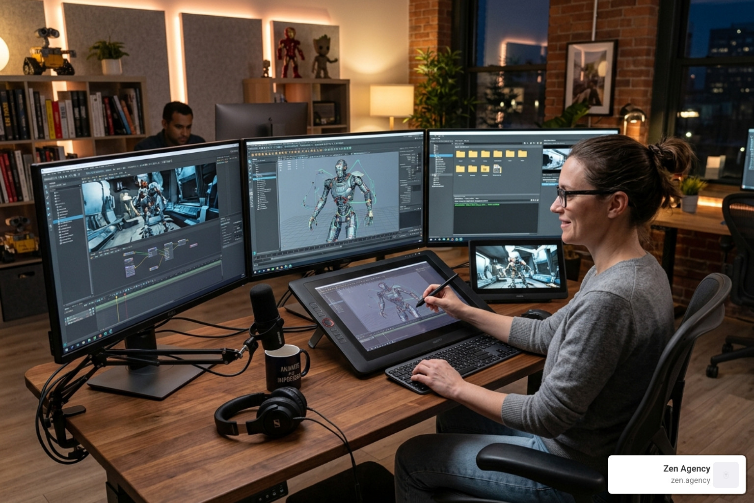 3D motion graphics production in a modern studio setting - visual communication agency 3D motion graphics production in a modern studio setting - visual communication agency
