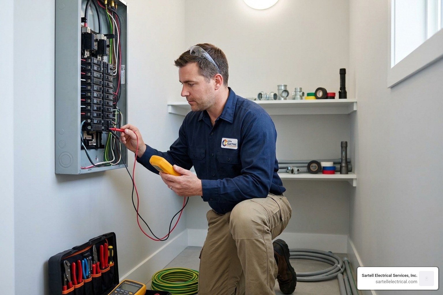 electrician performing thermal imaging scan on commercial breaker box to identify hotspots - electrical troubleshooting electrician performing thermal imaging scan on commercial breaker box to identify hotspots - electrical troubleshooting