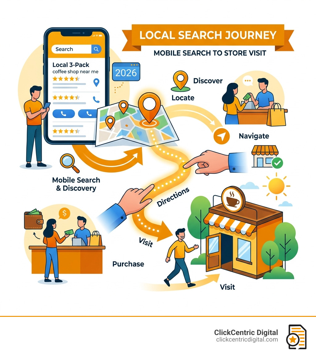 Local search journey from mobile search to store visit infographic - google maps marketing infographic Local search journey from mobile search to store visit infographic - google maps marketing infographic