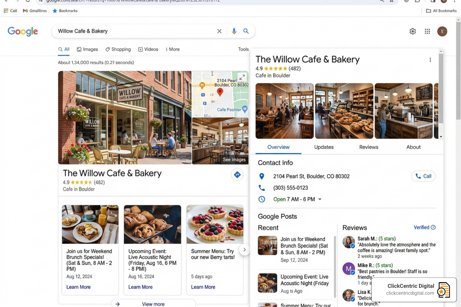 Optimized Google Business Profile showing photos, posts, and contact info - google maps marketing Optimized Google Business Profile showing photos, posts, and contact info - google maps marketing