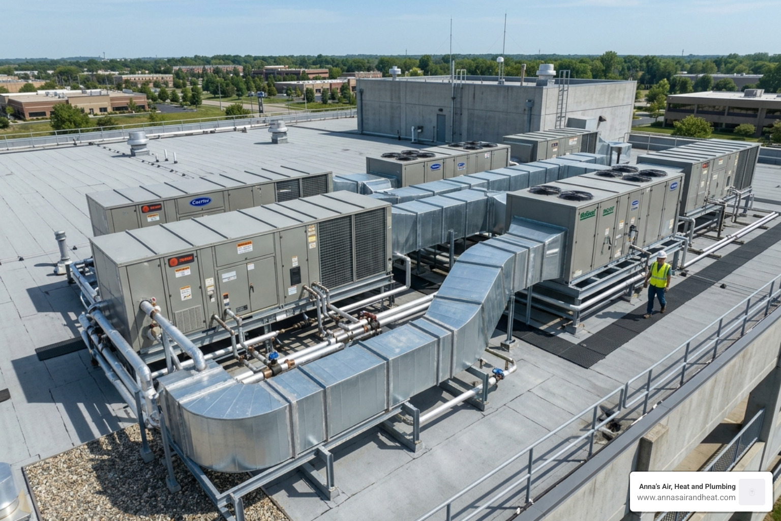 A modular commercial HVAC system showing multiple interconnected units for scalability - how commercial hvac differs from A modular commercial HVAC system showing multiple interconnected units for scalability - how commercial hvac differs from
