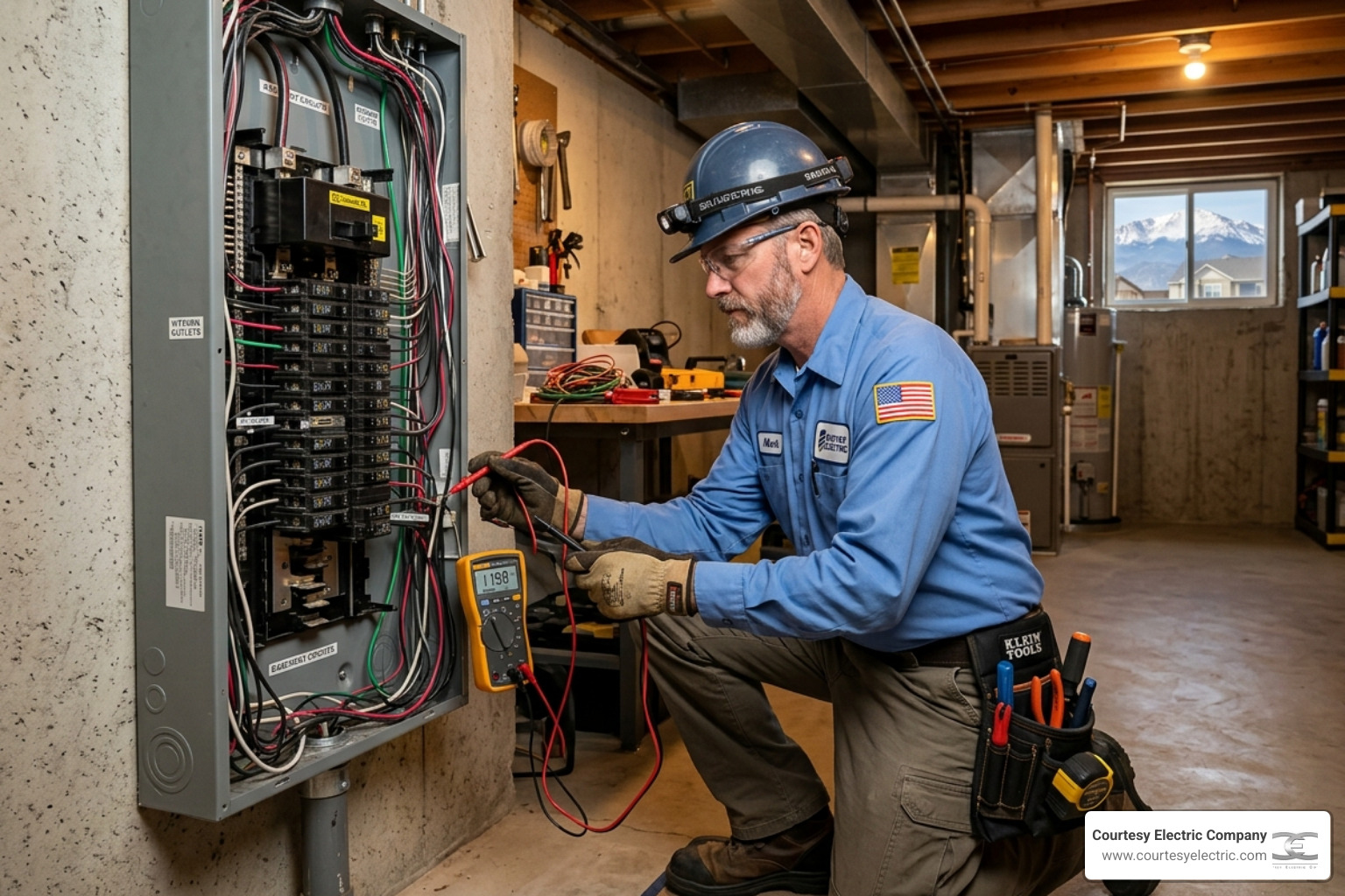 master electrician inspecting a complex circuit in a Denver residential basement - how deep experience translates to better master electrician inspecting a complex circuit in a Denver residential basement - how deep experience translates to better