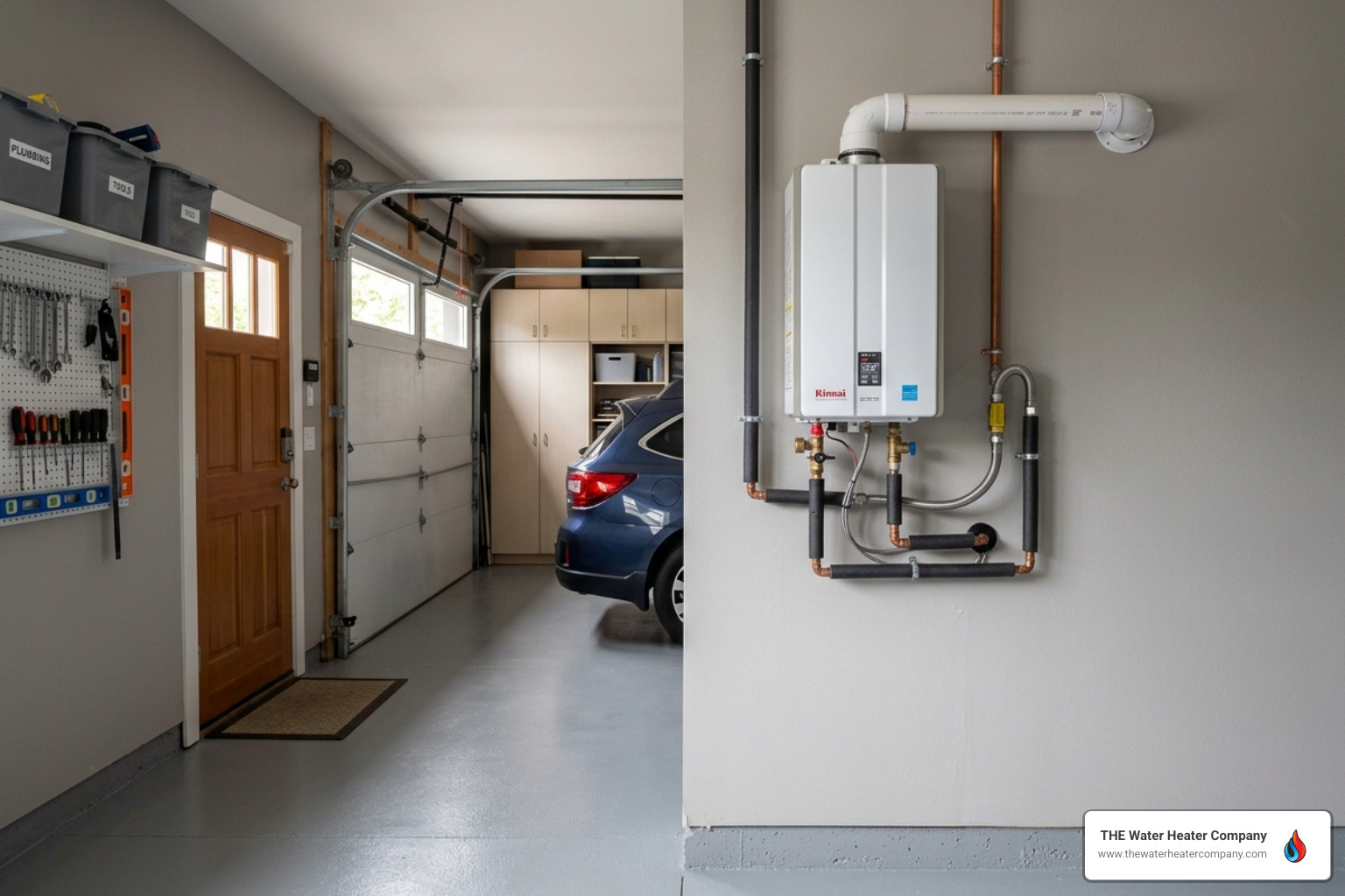 compact tankless water heater installed in a garage saving floor space - tankless water heater pros and cons compact tankless water heater installed in a garage saving floor space - tankless water heater pros and cons