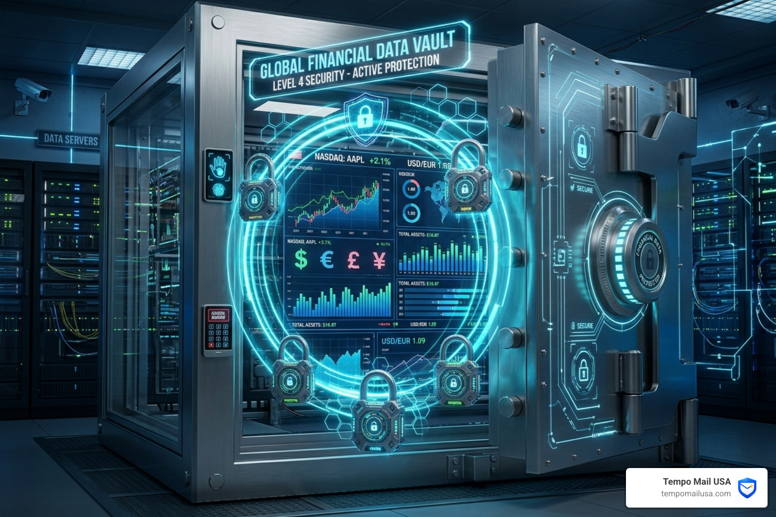 secure digital vault representing financial data protection - Investment Portfolio Management Software Cost and Pricing secure digital vault representing financial data protection - Investment Portfolio Management Software Cost and Pricing