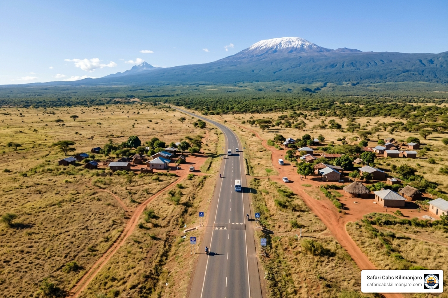 The A23 highway toward Moshi - kilimanjaro airport to moshi