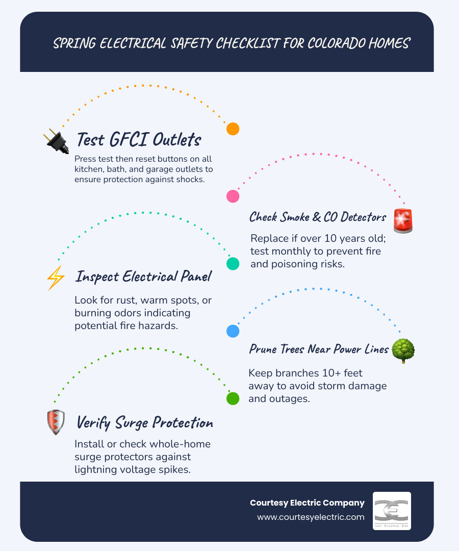 10-point spring electrical safety checklist overview for Colorado Front Range homeowners - spring electrical safety