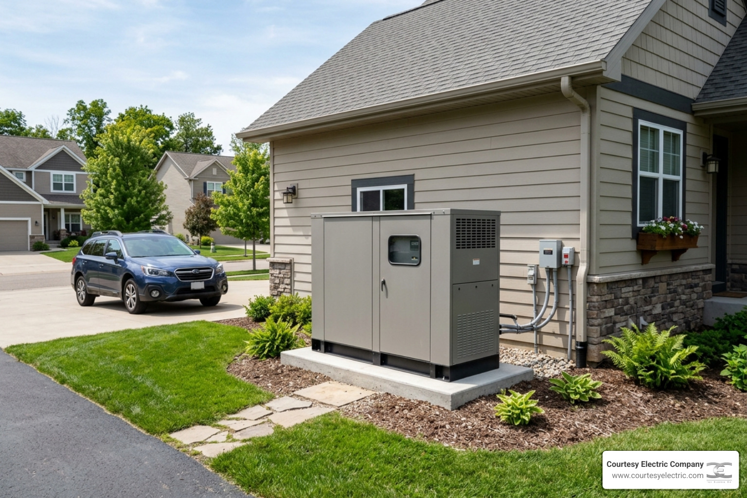 home standby generator installed on residential property - generator installation what to expect