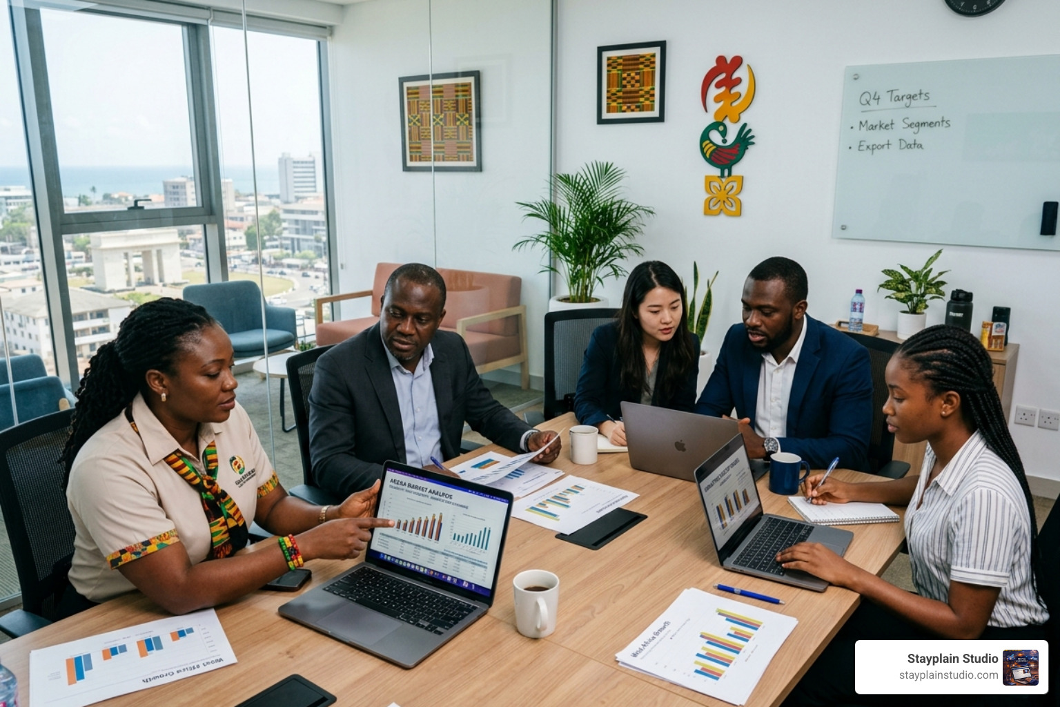 business professionals analyzing market data in Ghana - marketing agencies in ghana business professionals analyzing market data in Ghana - marketing agencies in ghana