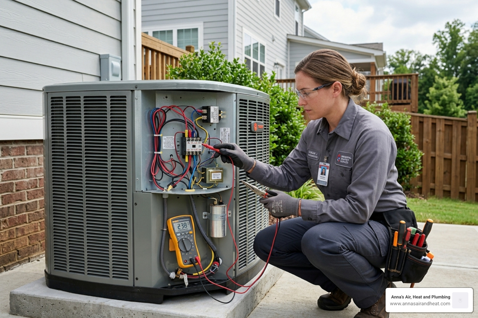 Technician inspecting electrical components in a modern HVAC unit - how to prevent hvac emergencies with maintenance Technician inspecting electrical components in a modern HVAC unit - how to prevent hvac emergencies with maintenance