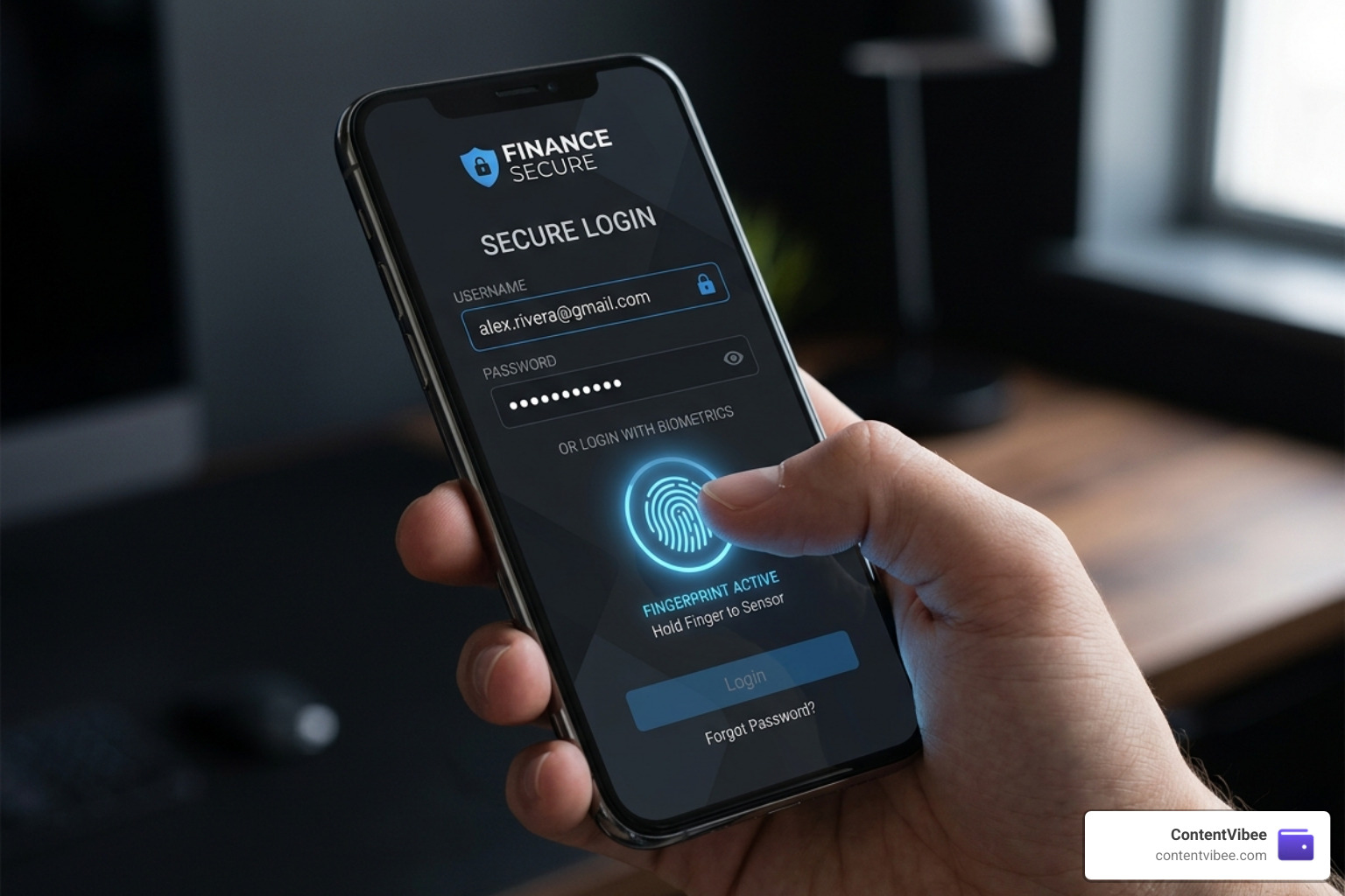 Digital secure login screen on a mobile device showing biometric authentication - Fidelity Investments Advisory Fees and