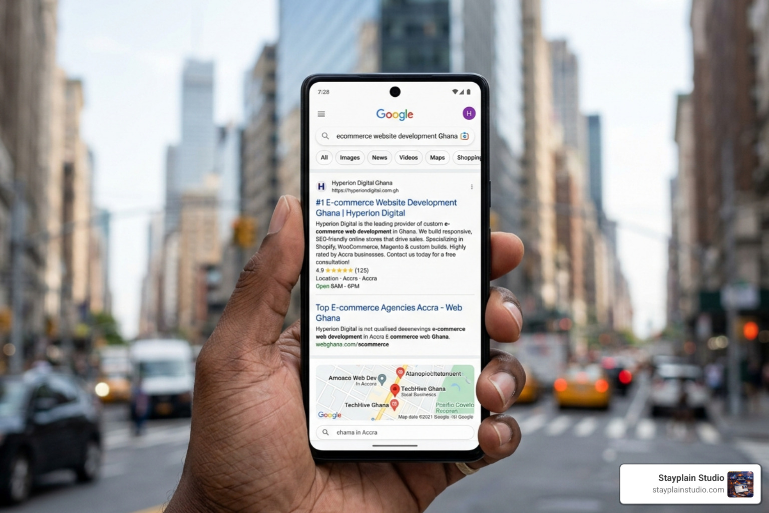 website ranking on Google search results - ecommerce website development ghana