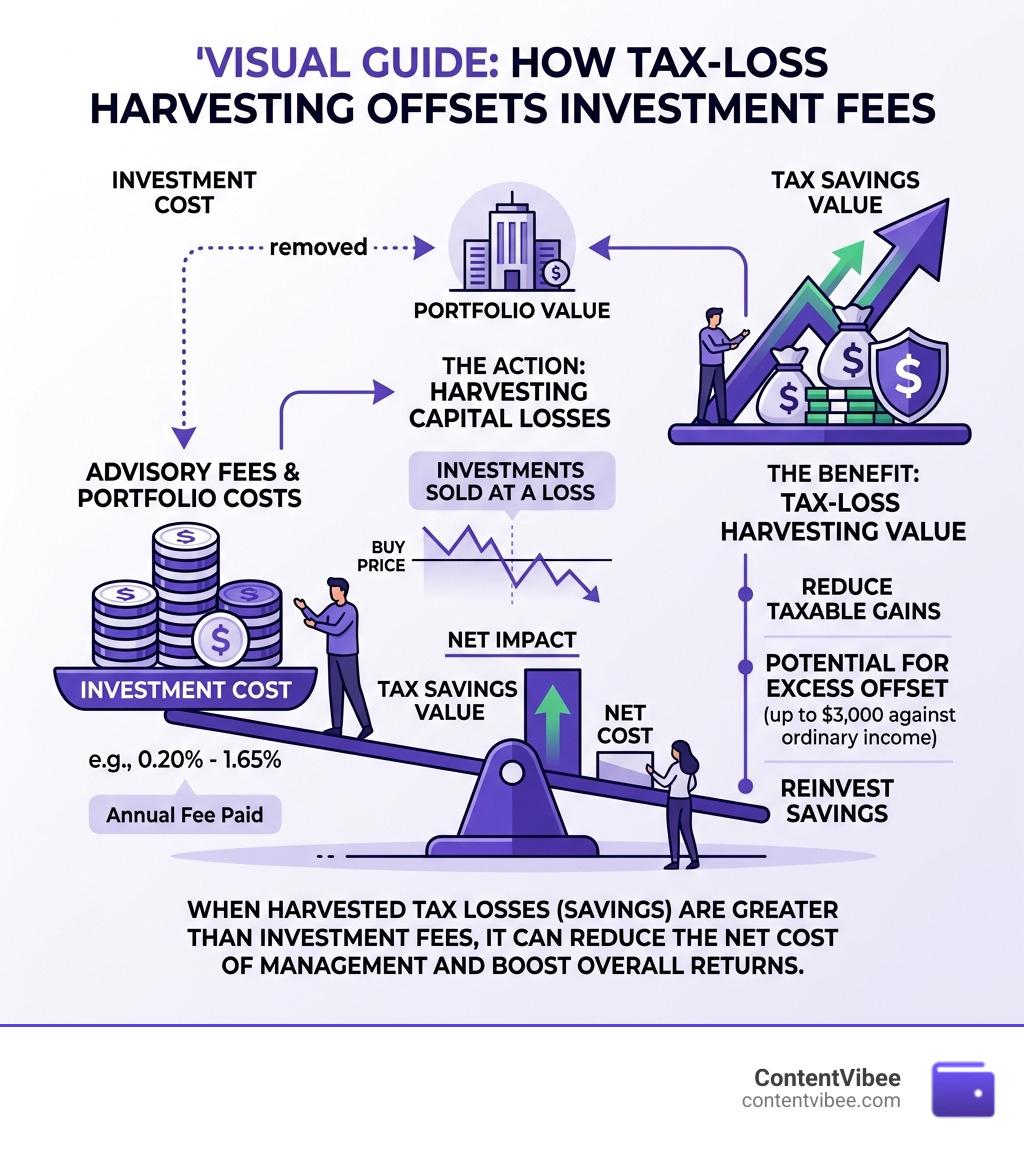 Infographic showing how tax-loss harvesting offsets investment fees - GS Investment Strategies Fees and Portfolio Management