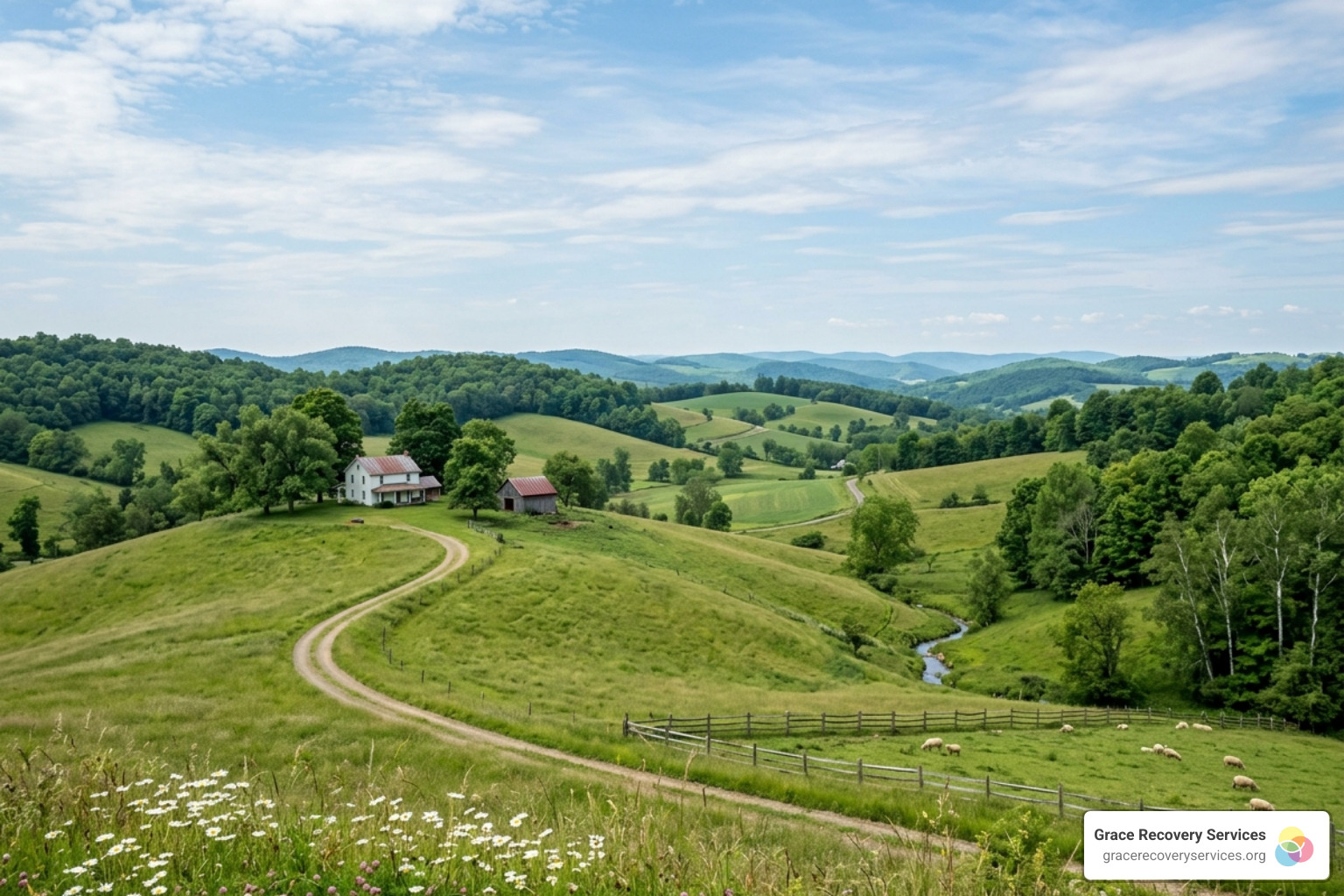 A serene landscape of the rolling hills in Western Pennsylvania symbolizing peace and recovery - signs and symptoms of A serene landscape of the rolling hills in Western Pennsylvania symbolizing peace and recovery - signs and symptoms of