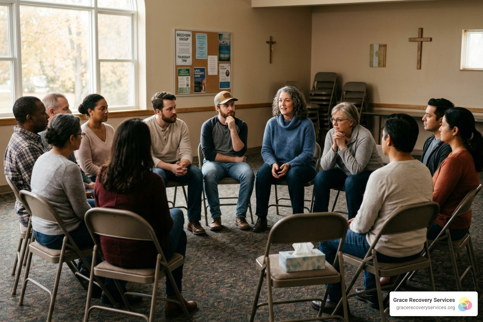 community group meeting for support - be sober minded scripture