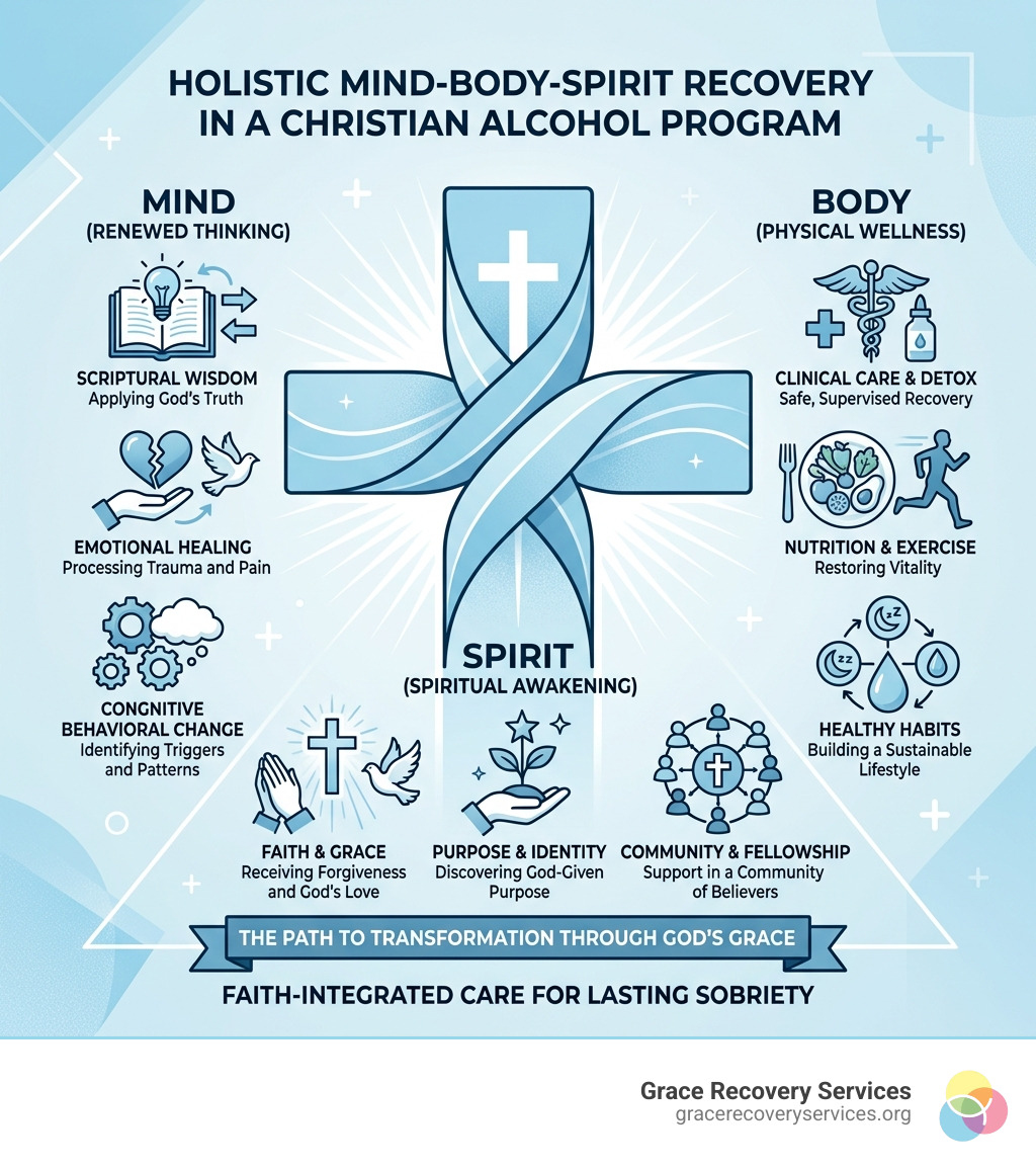 Holistic mind-body-spirit recovery process in a Christian alcohol recovery program - Christian alcohol recovery program Holistic mind-body-spirit recovery process in a Christian alcohol recovery program - Christian alcohol recovery program