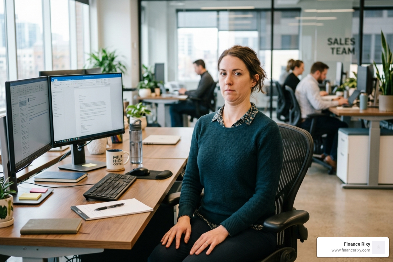 professional worker performing a seated chin tuck stretch - neck stretches office