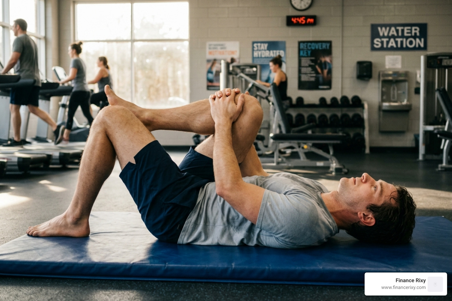 Athlete performing a hip flexor stretch after a run - athlete recovery posture stretches