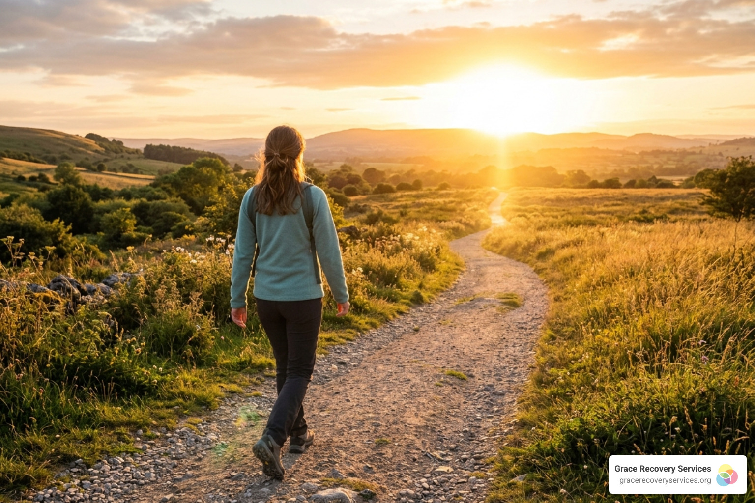 Person walking toward a bright future symbolizing recovery and hope - Christ centered addiction counseling