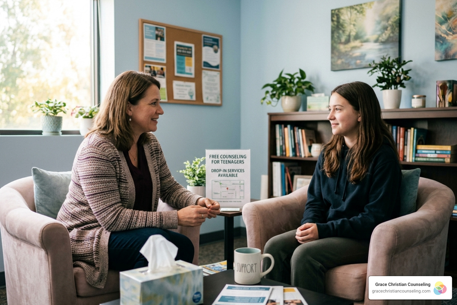 A welcoming community youth center entrance - free counseling for teenager near me
