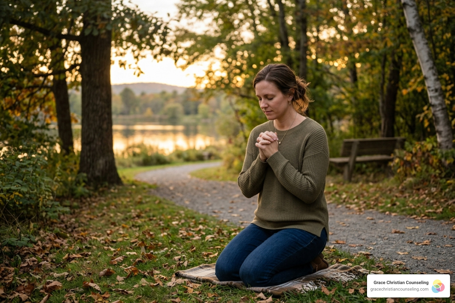 A person finding peace in prayer and reflection - Christ healing emotional trauma A person finding peace in prayer and reflection - Christ healing emotional trauma