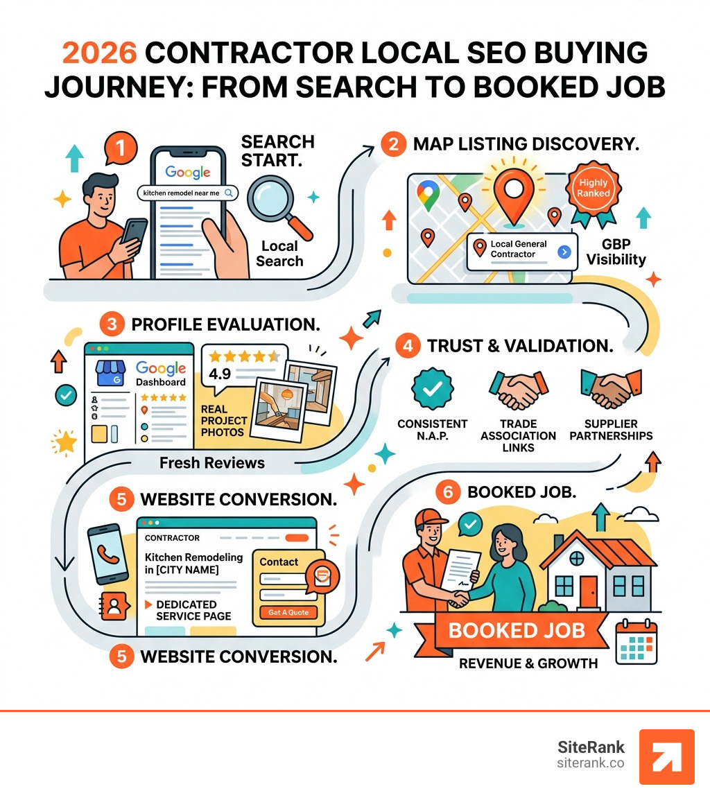 2026 contractor local SEO buying journey: from search to booked job, key touchpoints - contractor local seo infographic 2026 contractor local SEO buying journey: from search to booked job, key touchpoints - contractor local seo infographic