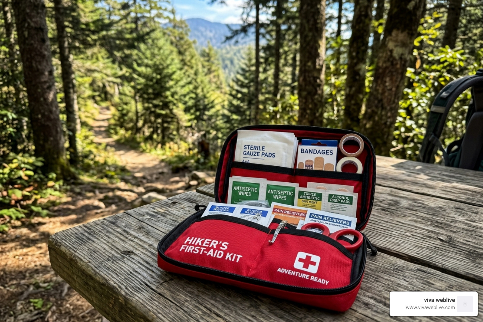compact first-aid kit for hikers - adventure trip toiletries guide