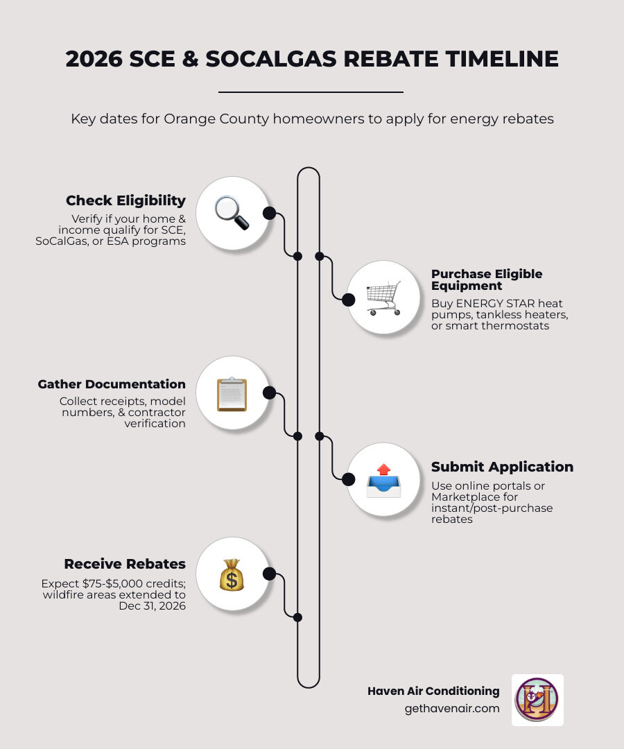 2026 rebate application timeline and eligibility overview for SCE and SoCalGas Orange County programs - sce and socal gas 2026 rebate application timeline and eligibility overview for SCE and SoCalGas Orange County programs - sce and socal gas