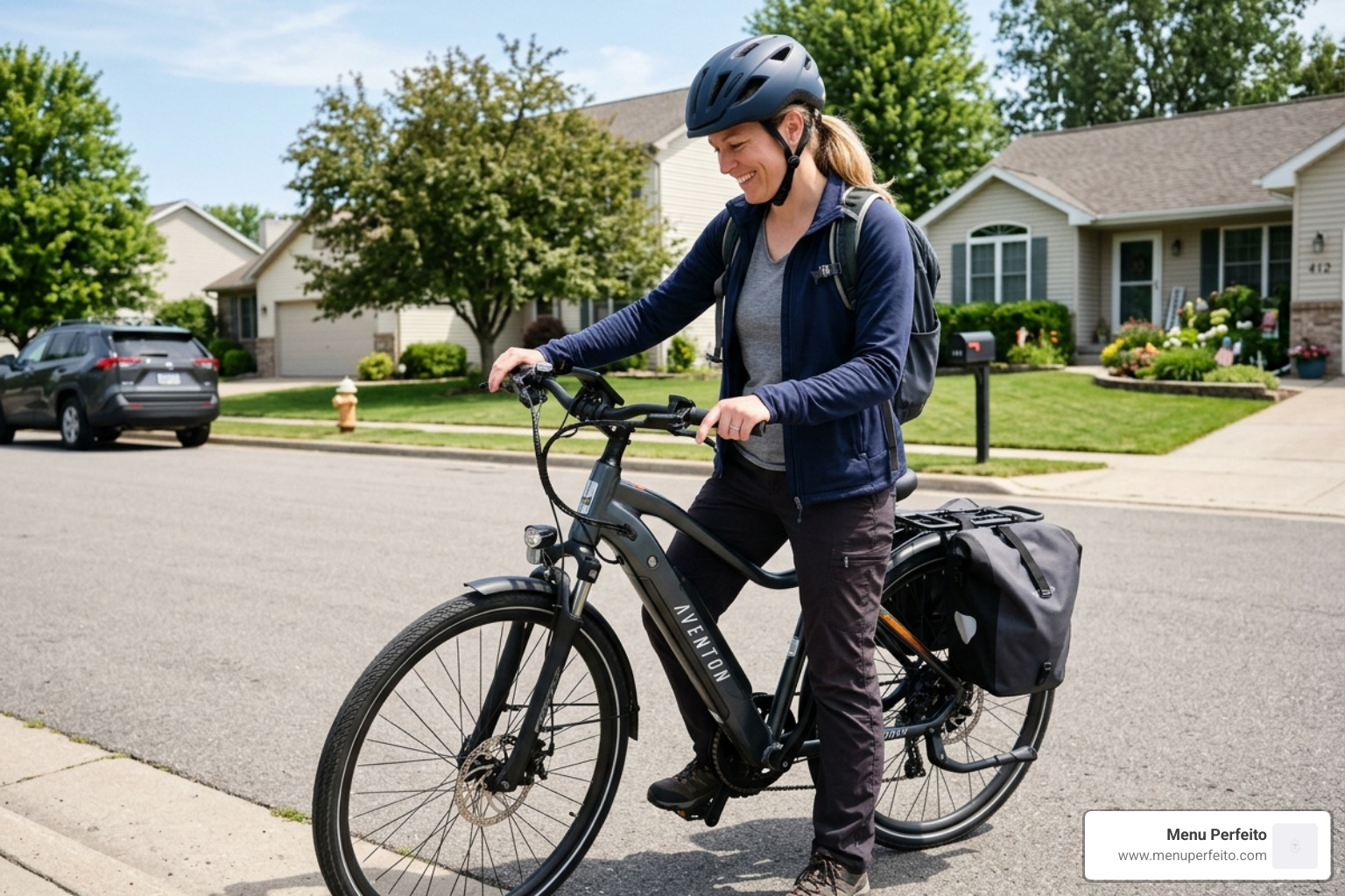 A rider checking their e-bike battery level indicator before a trip - e bike battery charging tips