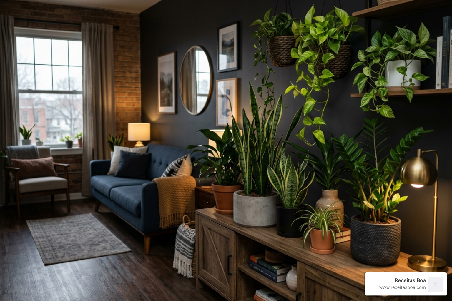 a collection of shade-tolerant indoor plants in a stylish apartment - house plants needing low light a collection of shade-tolerant indoor plants in a stylish apartment - house plants needing low light
