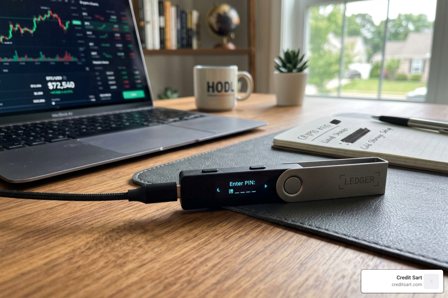 A secure hardware wallet used for cold storage of digital assets - crypto trading tips for beginners