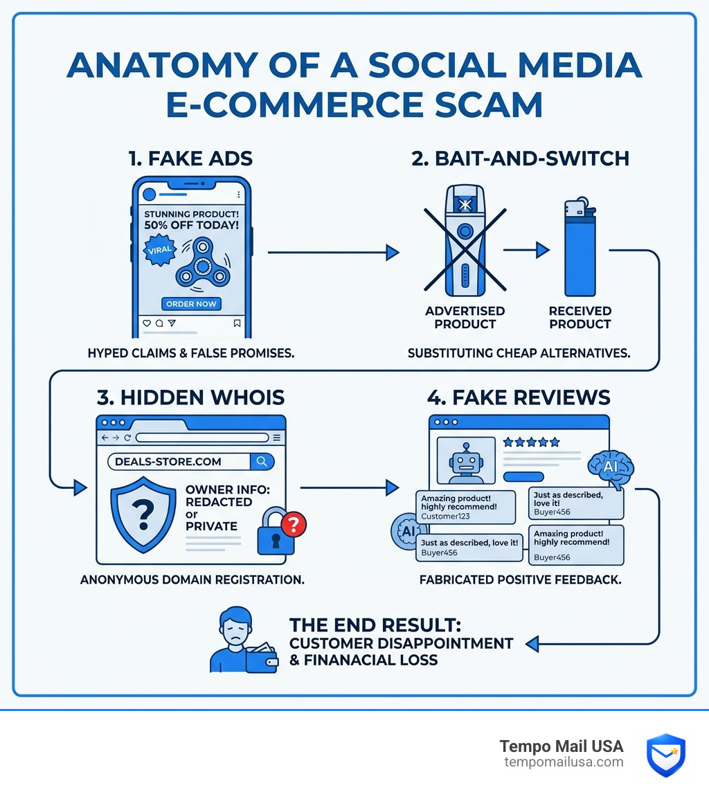 Anatomy of a social media e-commerce scam: fake ads, bait-and-switch, hidden WHOIS, fake reviews - lux blaze scam or legit