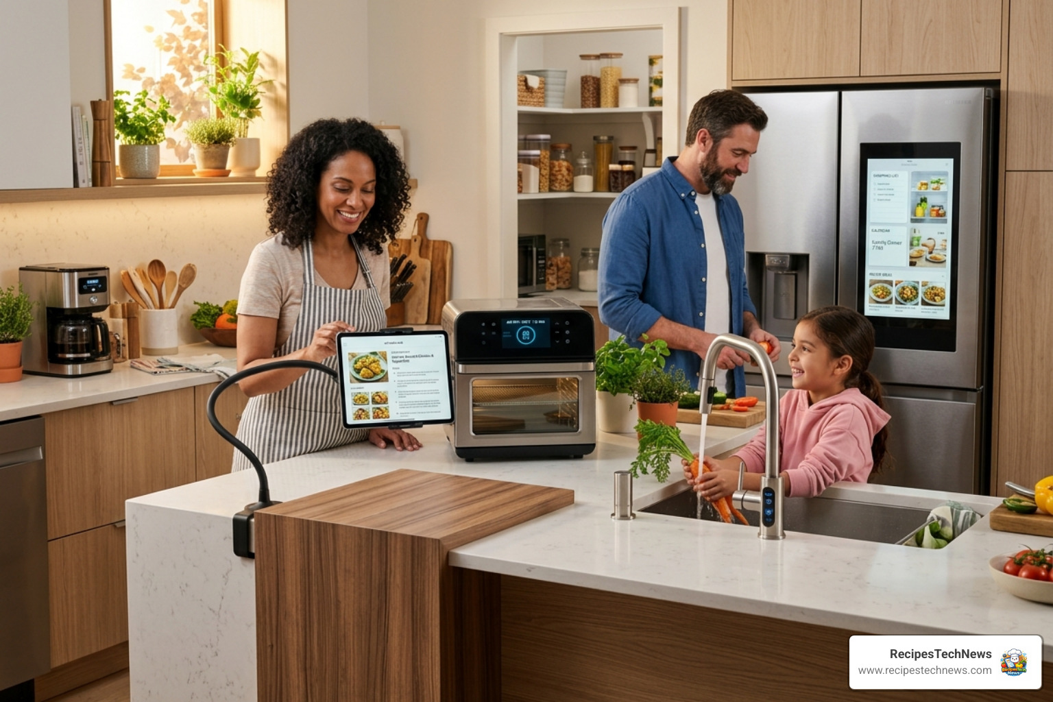 User controlling kitchen appliances via voice commands - kitchen smart devices