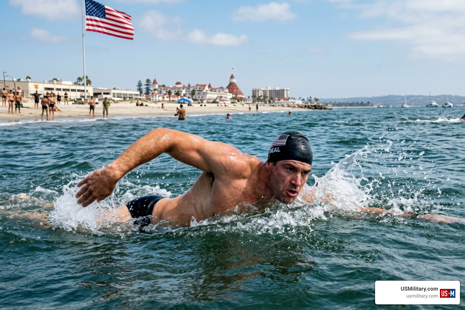 Navy SEAL candidate performing a PST 500-yard swim - How Would I Know If I Am Good Enough To Become a Navy SEAL? Navy SEAL candidate performing a PST 500-yard swim - How Would I Know If I Am Good Enough To Become a Navy SEAL?