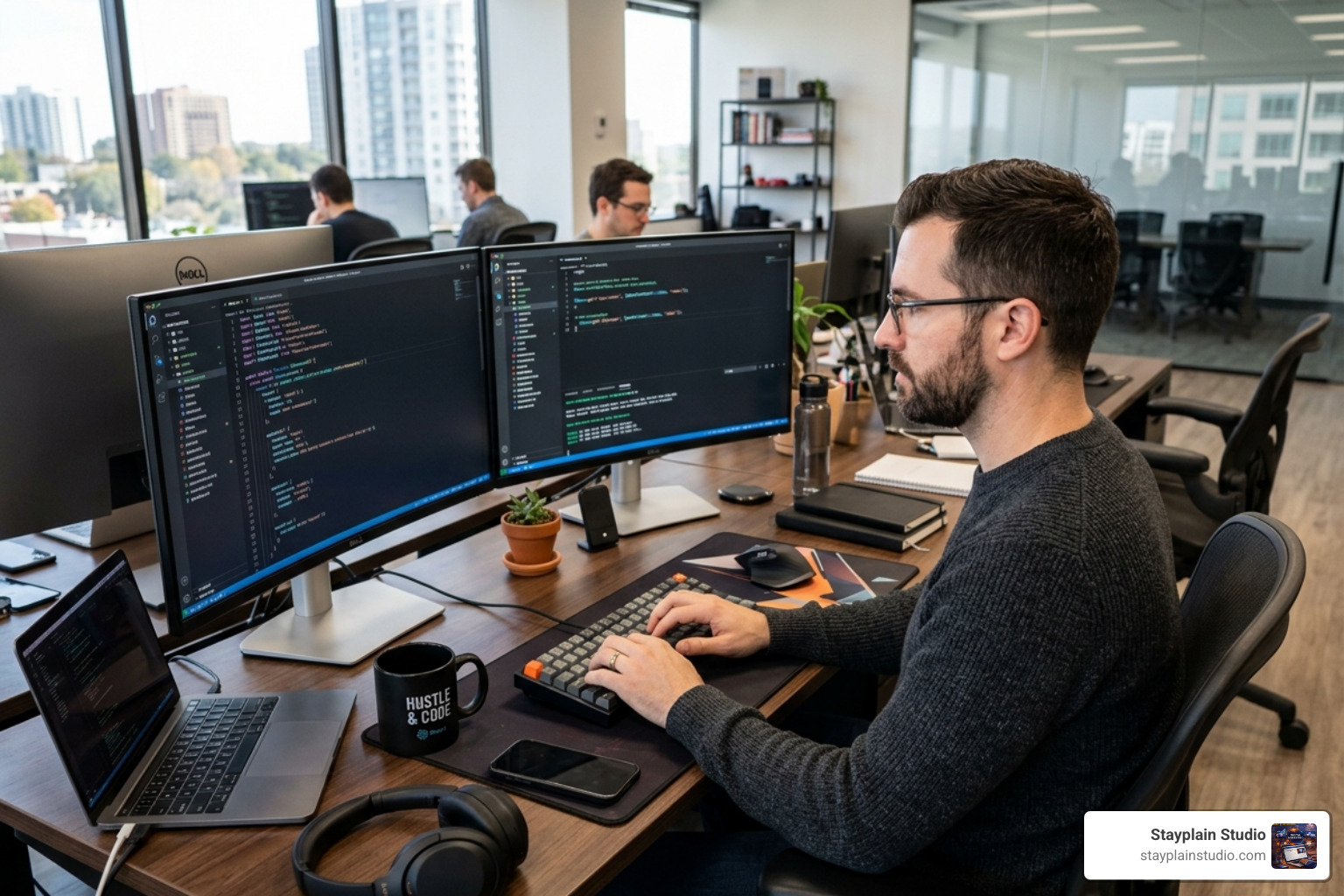 developer coding with modern frameworks - professional web design and development