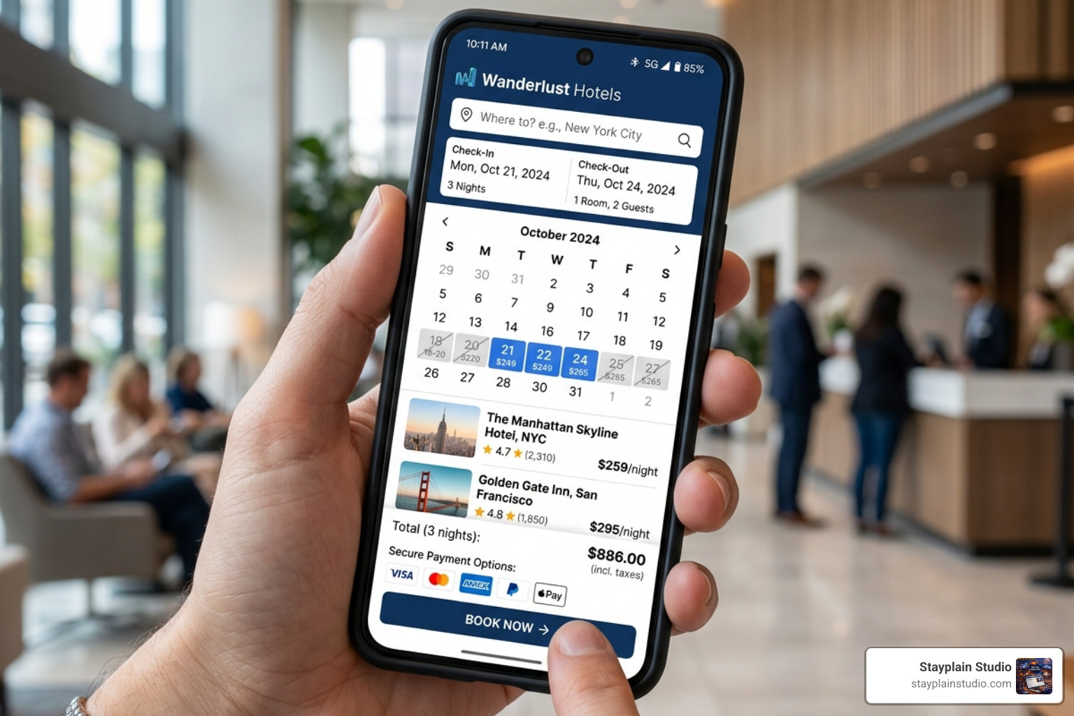 mobile booking engine interface - travel website design services