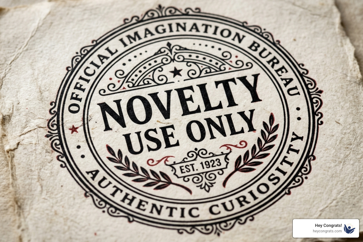 Novelty Use Only disclaimer graphic - college degree replica embossed Novelty Use Only disclaimer graphic - college degree replica embossed
