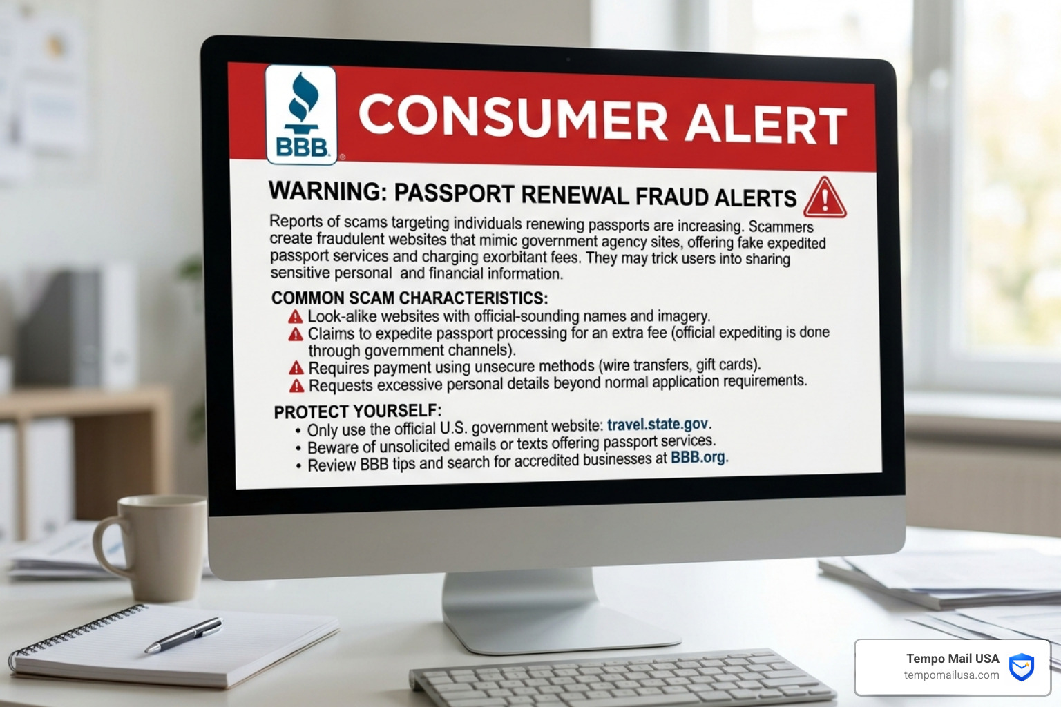 Better Business Bureau warning alerts for passport scams - uspassportandvisa.org scam or legit Better Business Bureau warning alerts for passport scams - uspassportandvisa.org scam or legit