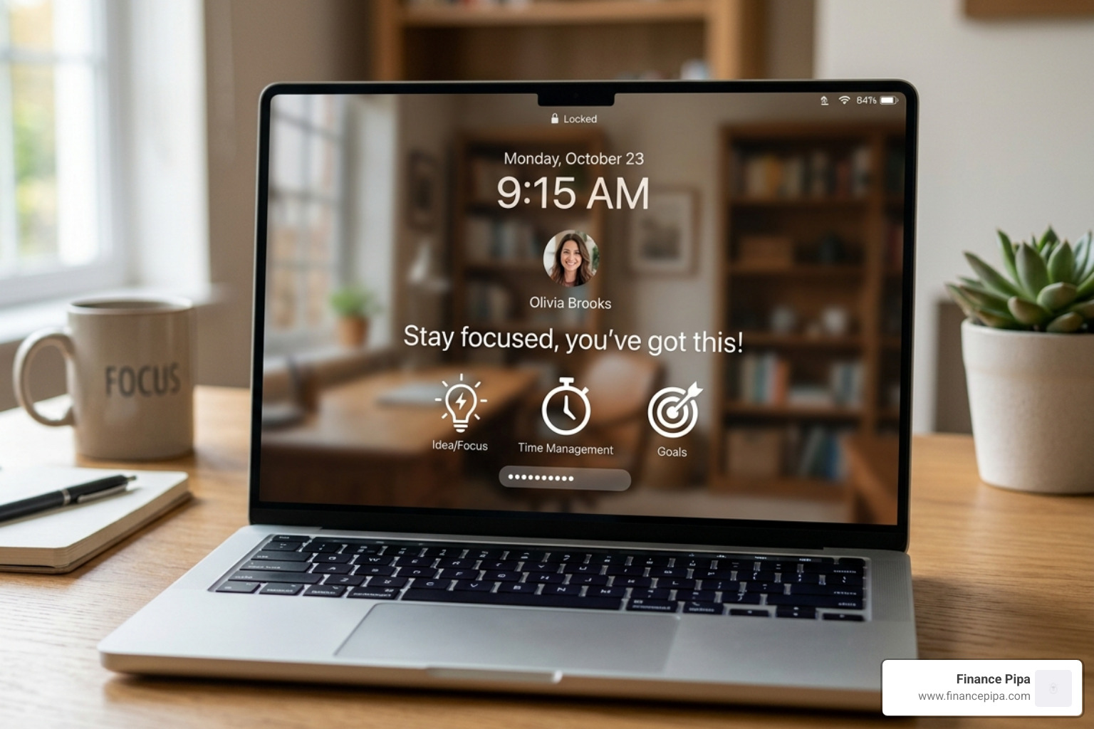 a locked focus screen displaying a motivational message - anti procrastination software