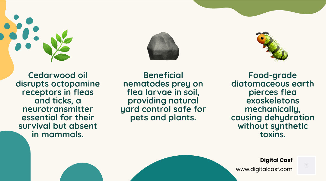 Comparison of essential oils for flea and tick prevention - chemical free flea and tick control for dogs infographic