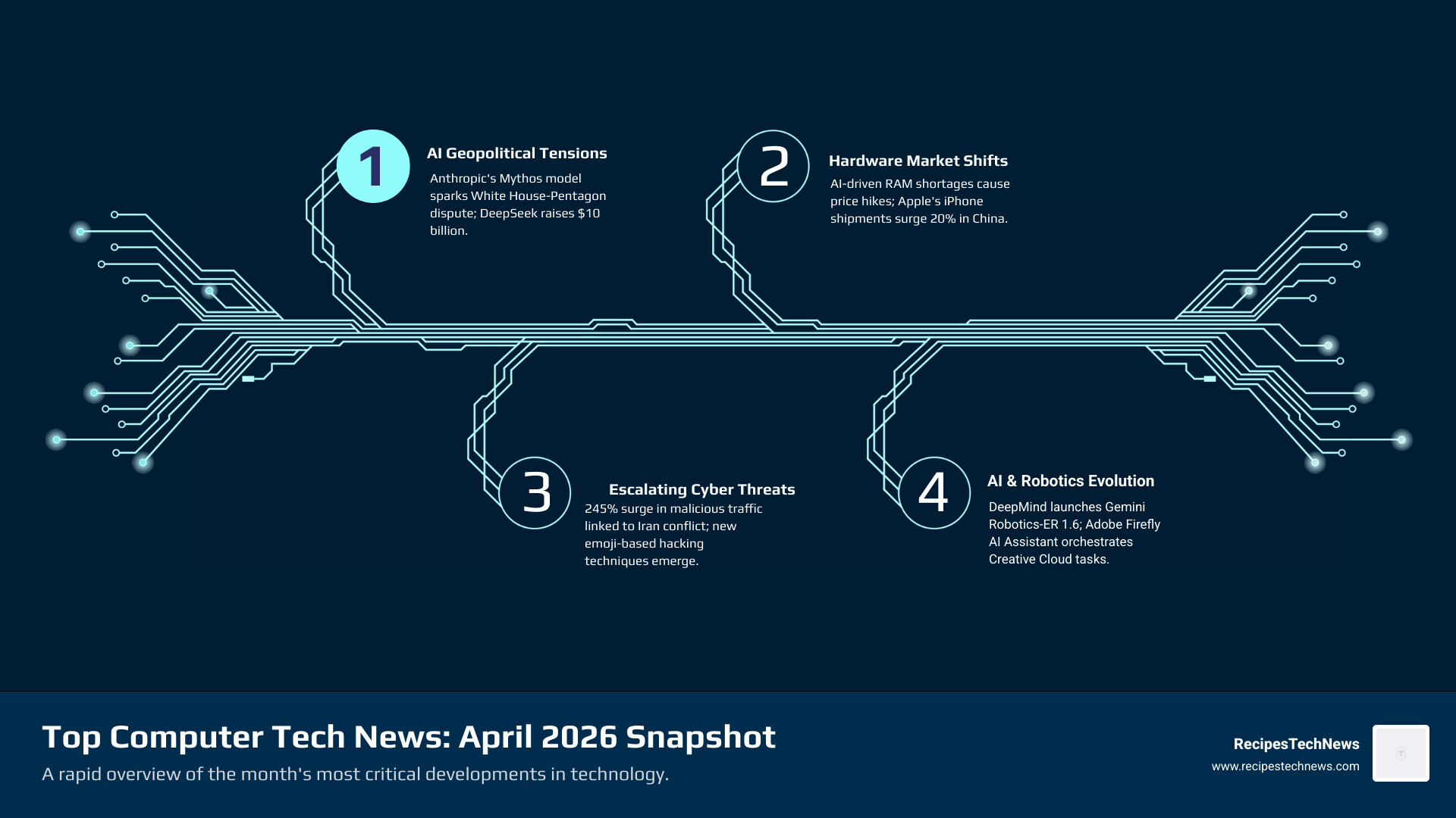 Top 10 computer technology news stories of April 2026 infographic overview - 10 latest news about computer technology
