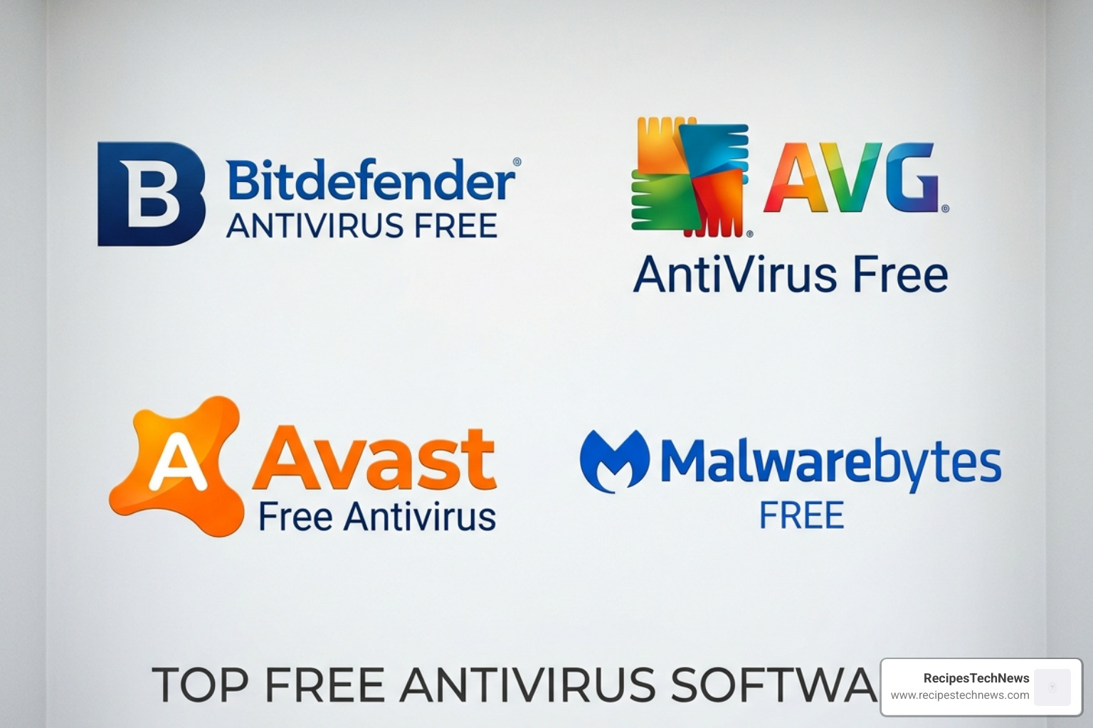 Logos of top-rated free antivirus software for 2026 - free antivirus software reviews