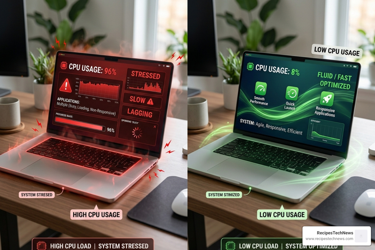 Performance metrics showing CPU usage comparison between built-in and third-party antivirus - free antivirus software reviews
