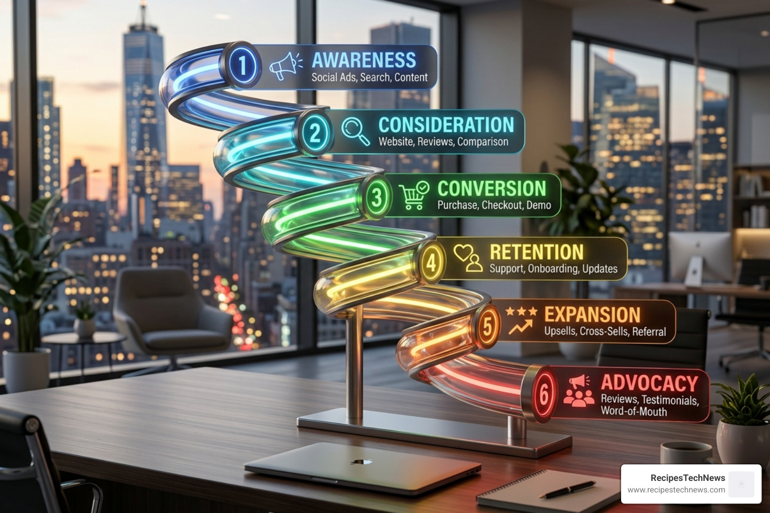 The 6-stage digital marketing funnel from awareness to advocacy - digital marketing for beginners