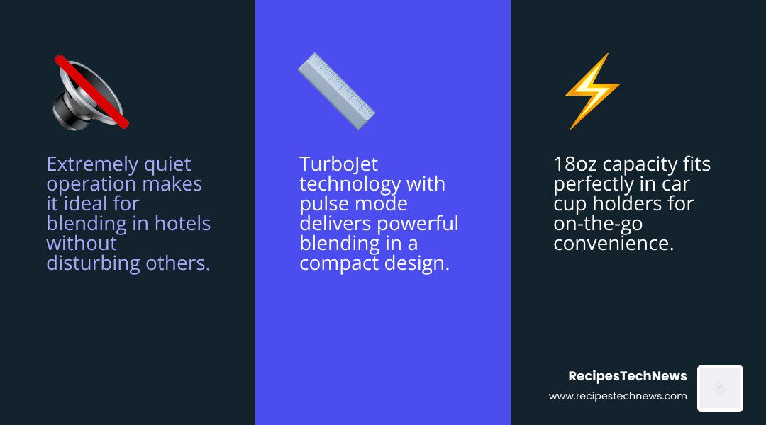 infographic comparing Ninja Blast, BlendJet 2, and Hamilton Beach specs - portable blender for travel infographic